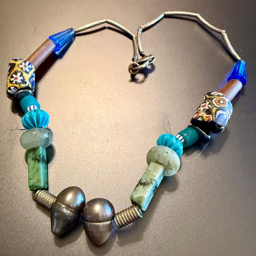 Handcrafted Boho Tribal African Beaded Choker Necklace
